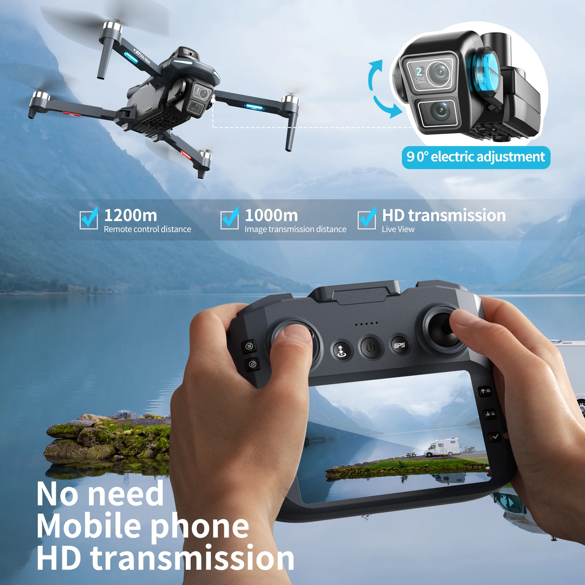 طائرة بدون طيار XT606 الأصلية  - مراجعة Drone Photogrammetry وسعره